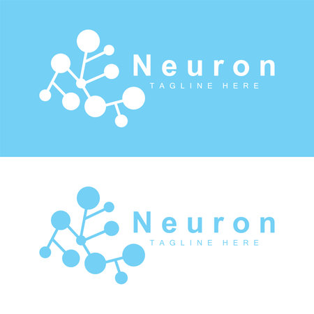 Neuron logo simple design network cel technology particles template Illustrationのイラスト素材