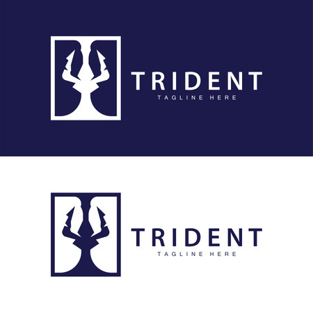 Trident logo design spear weapon vector sea king poseidon neptune symbol templateのイラスト素材