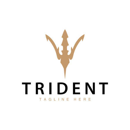 Trident logo design spear weapon vector sea king poseidon neptune symbol templateのイラスト素材