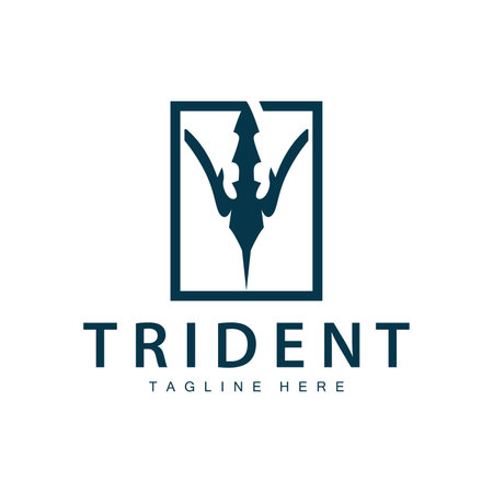 Trident logo design spear weapon vector sea king poseidon neptune symbol templateのイラスト素材