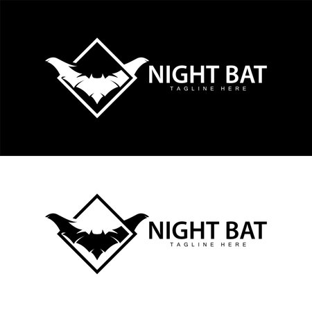 Halloween bat logo bat night animal design vector illustration templateのイラスト素材