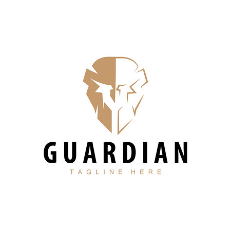 Spartan logo, barbarian warrior badge design simple silhouette spartan war helmet vectorのイラスト素材