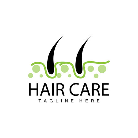 Hair care logo design simple hair skin care silhouette illustration vector templateのイラスト素材