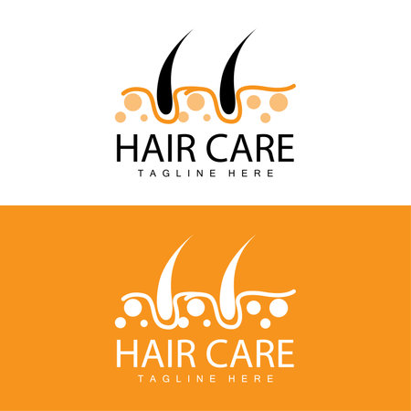 Hair care logo design simple hair skin care silhouette illustration vector templateのイラスト素材