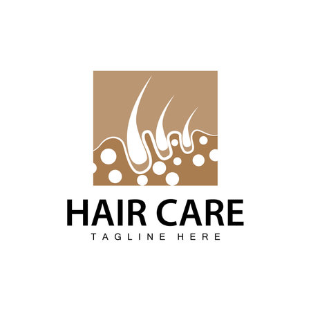 Hair care logo design simple hair skin care silhouette illustration vector templateのイラスト素材