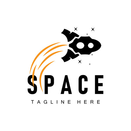 Rocket logo simple design silhouette brand space vehicle minimalist illustration templateのイラスト素材