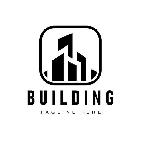 Modern City Building Logo Design, Luxurious and Simple Urban Architectureのイラスト素材