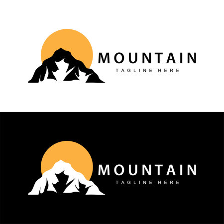 Mountain Logo Simple Design Adventure Model Silhouette Landscape Simple Modern Style Brand Product Businessのイラスト素材