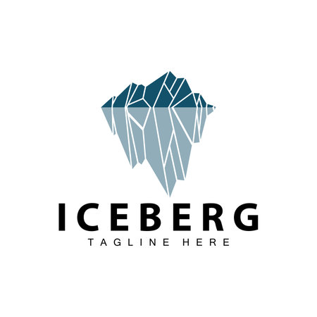 Iceberg Logo, Antarctica Logo Design, Simple Nature Landscape Vector Illustration Templateのイラスト素材