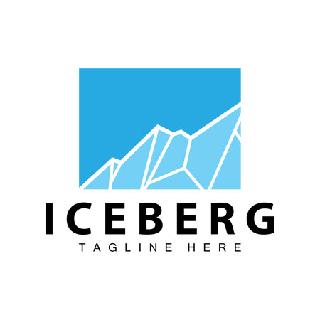 Iceberg Logo, Antarctica Logo Design, Simple Nature Landscape Vector Illustration Templateのイラスト素材