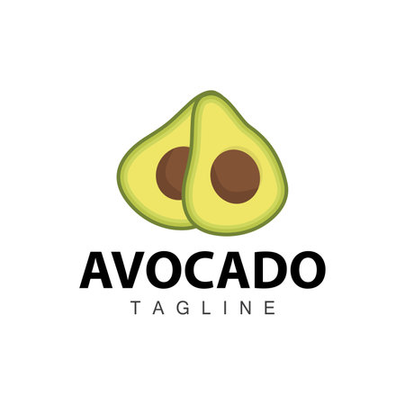 fresh avocado garden avocado logo illustration design simple template product brandingのイラスト素材