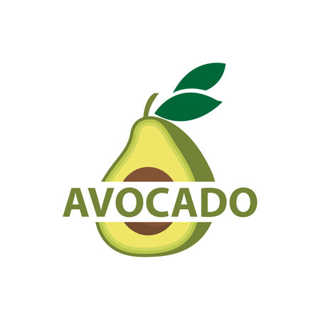 fresh avocado garden avocado logo illustration design simple template product brandingのイラスト素材