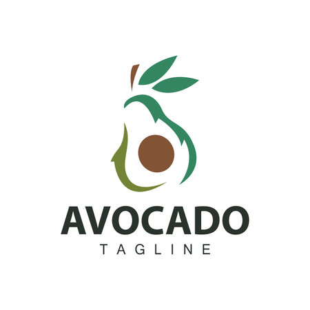 fresh avocado garden avocado logo illustration design simple template product brandingのイラスト素材