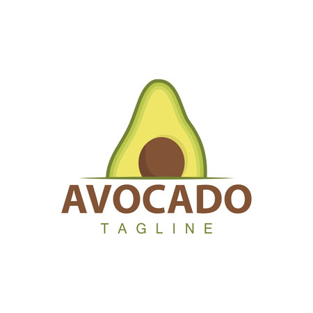 fresh avocado garden avocado logo illustration design simple template product brandingのイラスト素材