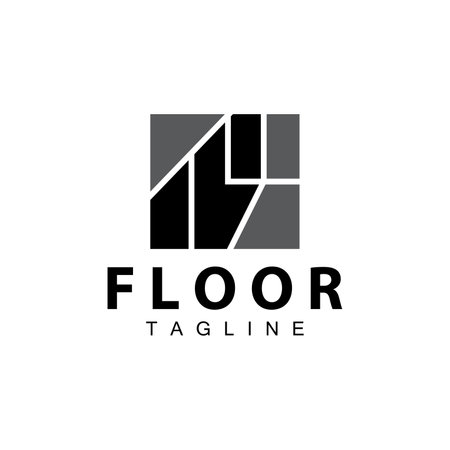 Floor Logo Design for Home Ceramic Decoration with Minimalist Abstract Shapes, Vector Templet Illustrationのイラスト素材