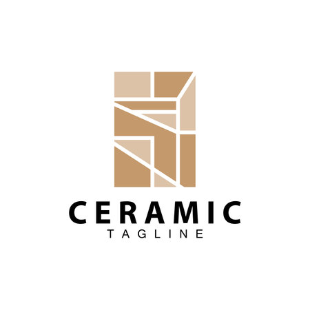Floor Logo Design for Home Ceramic Decoration with Minimalist Abstract Shapes, Vector Templet Illustrationのイラスト素材