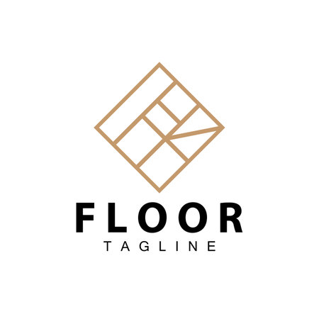 Floor Logo Design for Home Ceramic Decoration with Minimalist Abstract Shapes, Vector Templet Illustrationのイラスト素材