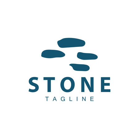 Stone Vector Logo, Stone Design Balance Milestone Vector Templet Symbol Illustrationのイラスト素材