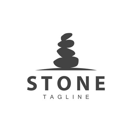 Stone Vector Logo, Stone Design Balance Milestone Vector Templet Symbol Illustrationのイラスト素材