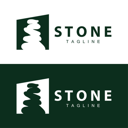 Stone Vector Logo, Stone Design Balance Milestone Vector Templet Symbol Illustrationのイラスト素材