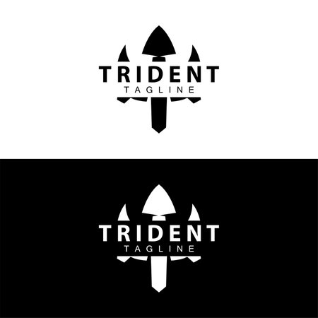 Trident logo design spear weapon vector sea king poseidon neptune symbol templateのイラスト素材