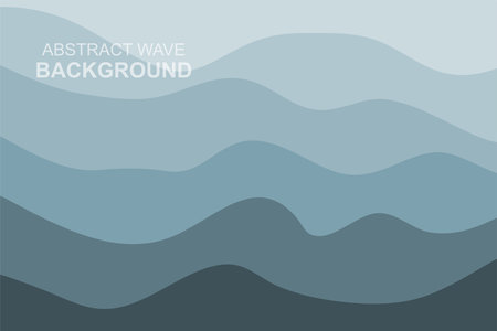 Water Wave Background Design, Abstract Vector Blue Ocean Walpaper Templateのイラスト素材