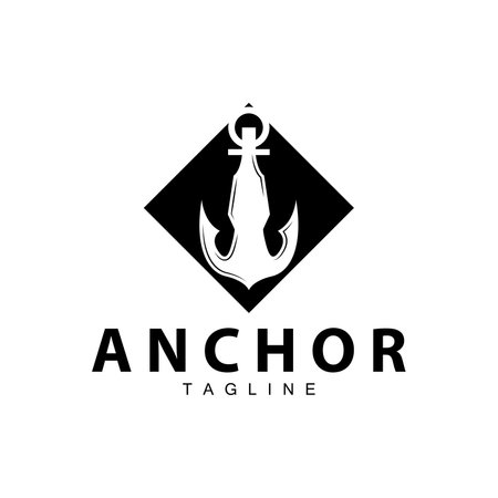 Sea ship vector icon symbol illustration simple sea anchor logo designのイラスト素材