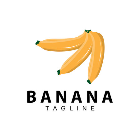 Banana logo design fresh plantation farmer banana fruit vector silhouette template illustrationのイラスト素材