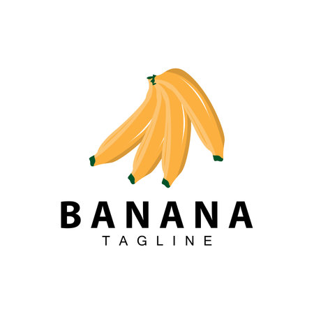 Banana logo design fresh plantation farmer banana fruit vector silhouette template illustrationのイラスト素材