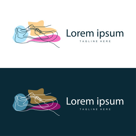 shoe logo illustration design vector sneaker concept funky line simple footwear appearanceのイラスト素材