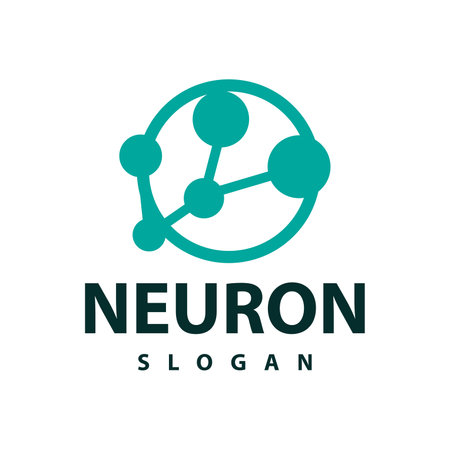Neuron logo simple design network cel technology particles template Illustrationのイラスト素材