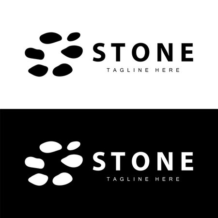Stone Vector Logo, Stone Design Balance Milestone Vector Templet Symbol Illustrationのイラスト素材