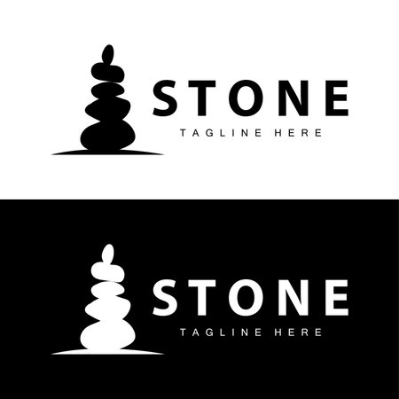 Stone Vector Logo, Stone Design Balance Milestone Vector Templet Symbol Illustrationのイラスト素材
