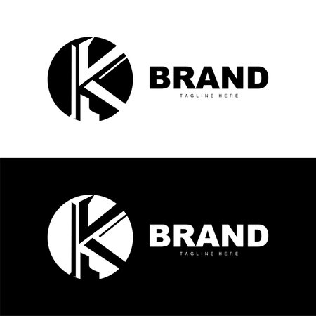 Alphabet letter K initial logo design simple product brand templateのイラスト素材