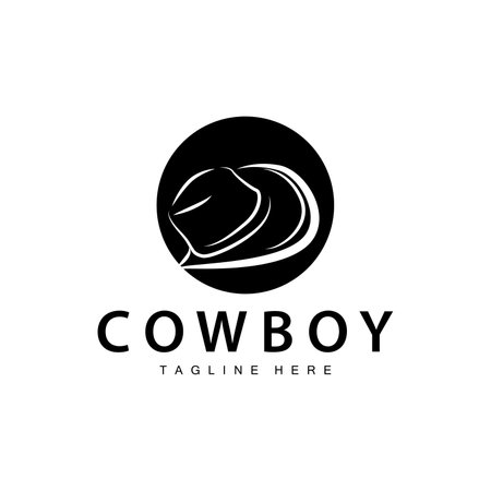 Cowboy hat logo vector hat illustration line texas rodeo cowboy template designのイラスト素材