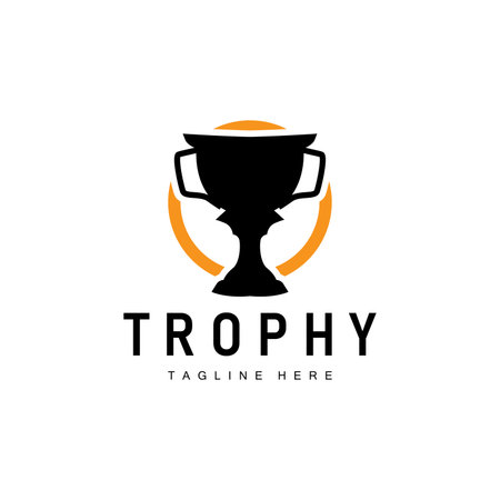 Championship Cup Trophy Logo Illustration Award Winner Template Designのイラスト素材
