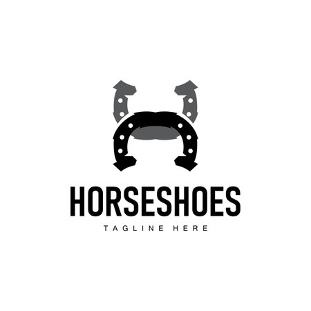 Horseshoe Logo Simple Vector Design Vintage Retro Western Illustrator Templateのイラスト素材