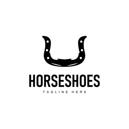Horseshoe Logo Simple Vector Design Vintage Retro Western Illustrator Templateのイラスト素材