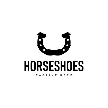 Horseshoe Logo Simple Vector Design Vintage Retro Western Illustrator Templateのイラスト素材