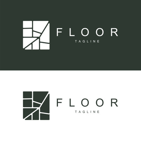 Floor Logo Design for Home Ceramic Decoration with Minimalist Abstract Shapes, Vector Templet Illustrationのイラスト素材