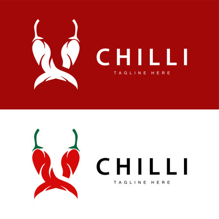 Hot Chili Peppers Logo Farm Garden Design Simple Illustration Symbol Templateのイラスト素材