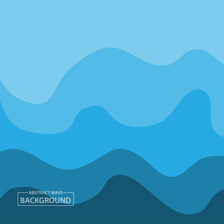 Water Wave Background Design, Abstract Vector Blue Ocean Walpaper Templateのイラスト素材