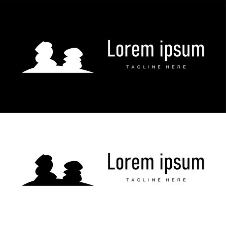 Stone Vector Logo, Stone Design Balance Milestone Vector Templet Symbol Illustrationのイラスト素材