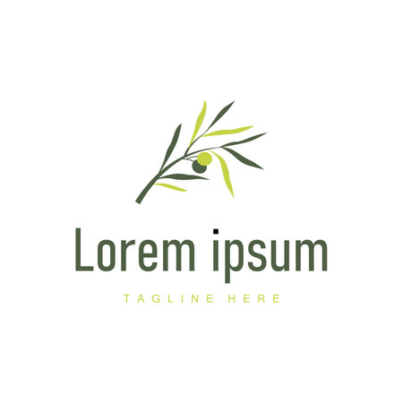 simple olive logo design olive fruit plant symbol of beauty and spa business brand templateのイラスト素材
