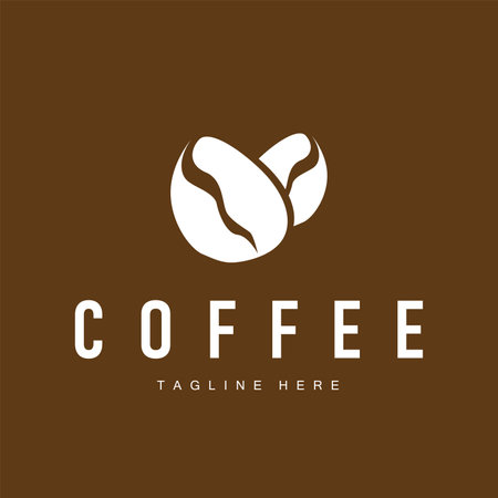coffee drink logo design with glass and coffee bean with delicious aroma with simple template illustration symbolのイラスト素材