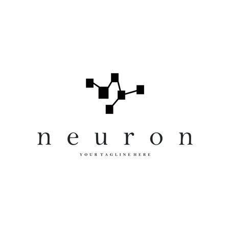 Neuron logo simple design cell dna molecule atom with modern minimalist concept design for brand business product also poster template and designのイラスト素材