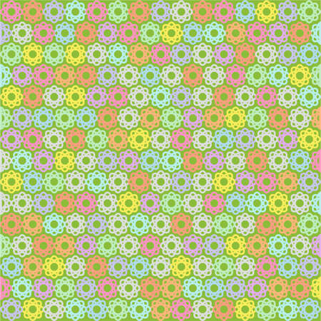 The Colorful Flower Design In Green Backgroundの写真素材