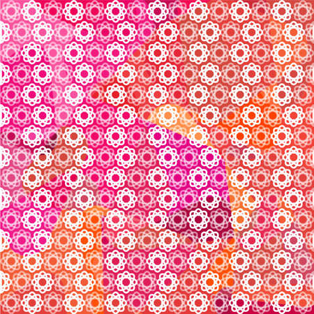 Flower Design In Red Backgroundの写真素材