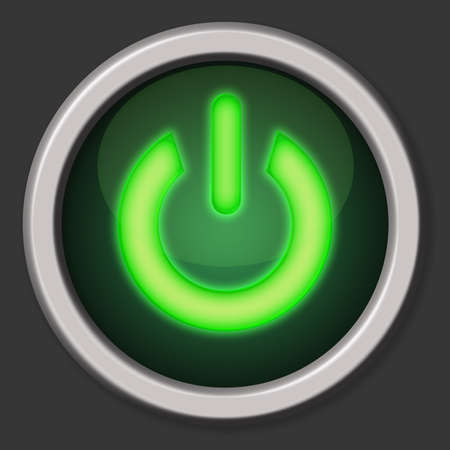 power button with green light
