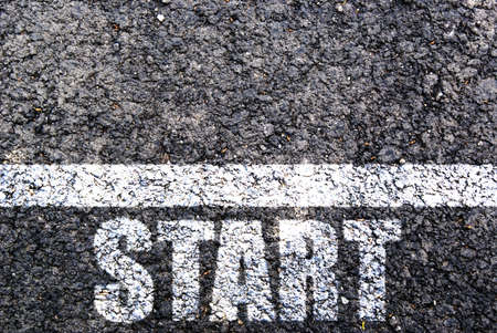 Start line on asphalt. Background